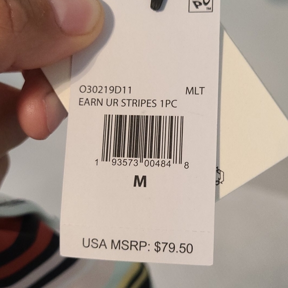 Volcom Earn UR Stripes Racerback Swimsuit - Picture 7 of 8